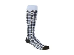 Fluevog Shoes Mochi Vog Socks | Spotted Gingham Sock Black/Blue Stars Store