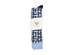 Fluevog Shoes Mochi Vog Socks | Spotted Gingham Sock Black/Blue Stars Store