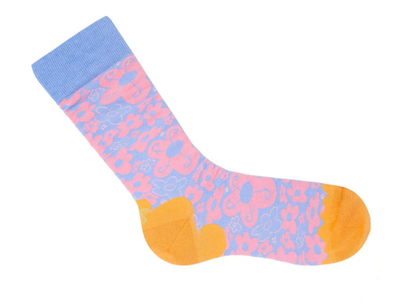 Fluevog Shoes Monkey Vog Socks | Custom Floral Sock Pink/Blue Shop