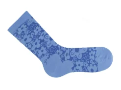 Fluevog Shoes Monkey Vog Socks | Custom Floral Sock Blue Floral Twins Outlet