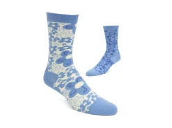 Fluevog Shoes Monkey Vog Socks | Custom Floral Sock Blue Floral Twins Store