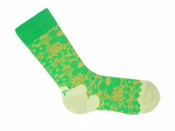 Fluevog Shoes Monkey Vog Socks | Custom Floral Sock Green Flash Sale