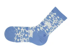 Fluevog Shoes Monkey Vog Socks | Custom Floral Sock Blue Floral Twins New