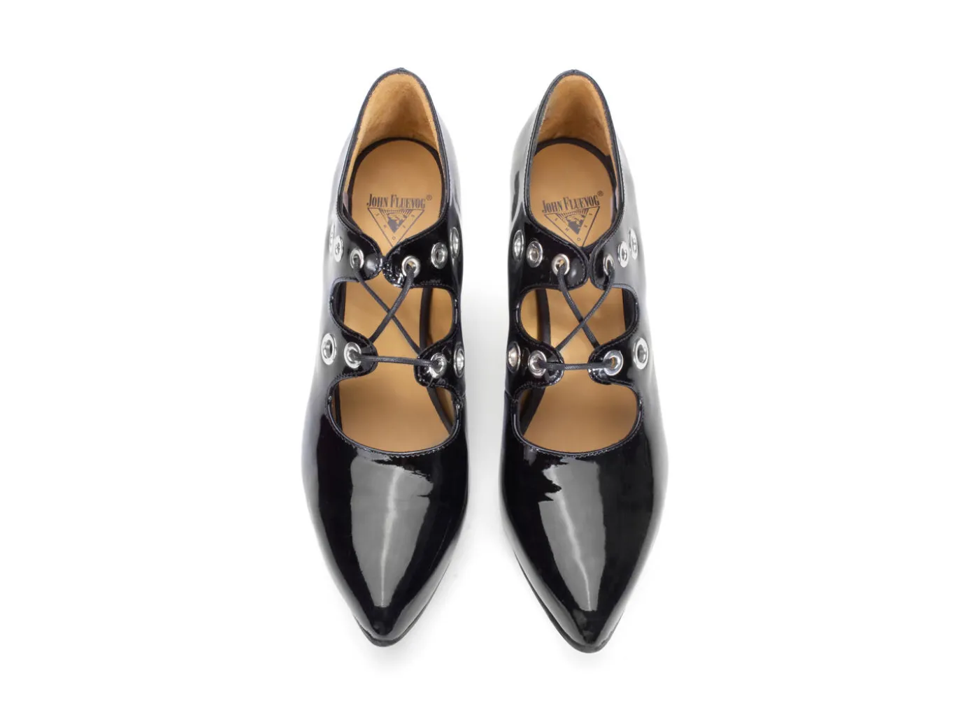 Fluevog Shoes Monza | Platform Heel With Laces Black New