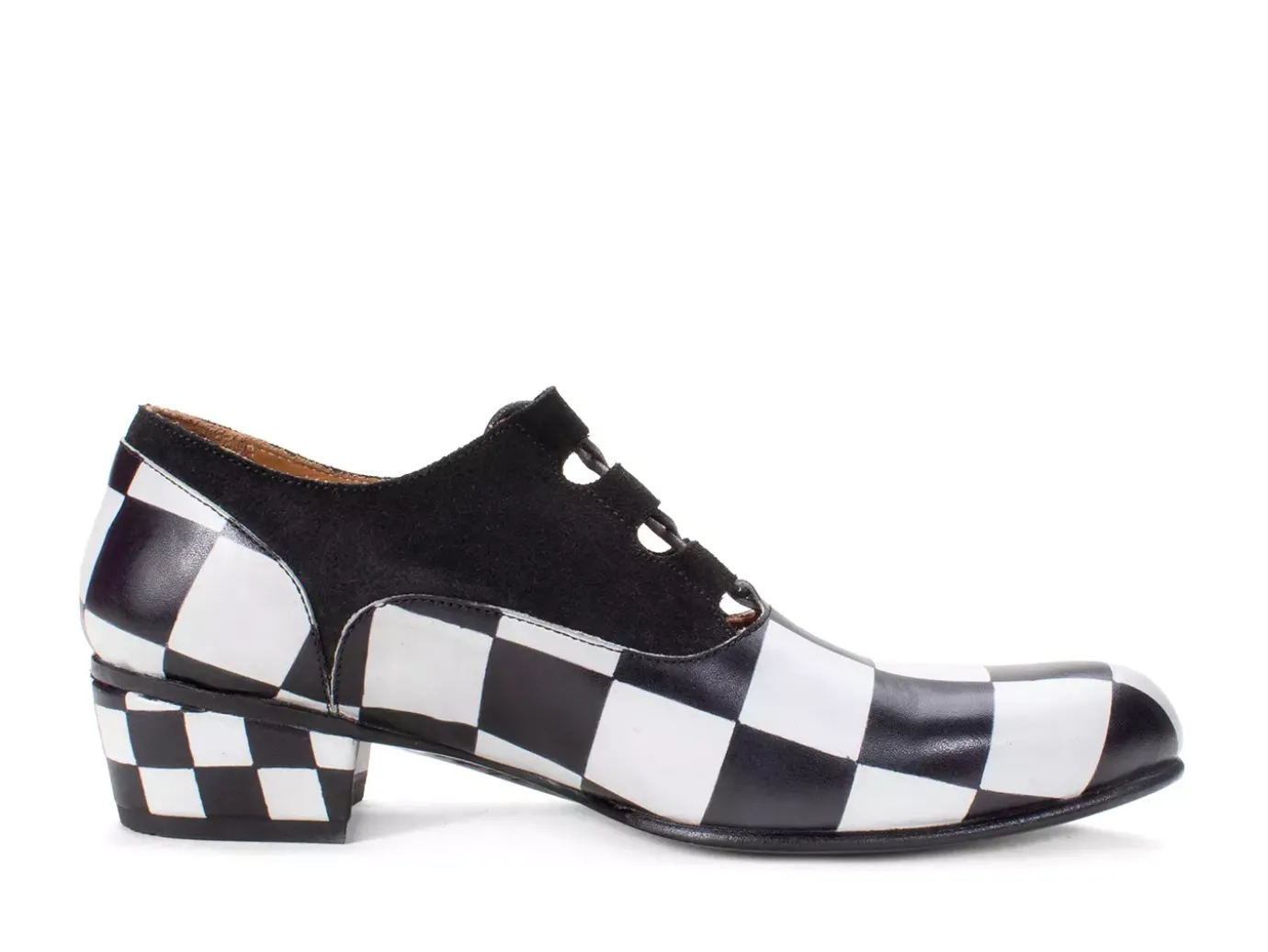 Fluevog Shoes Obero | Open Lace-Up Shoe Black/White Discount