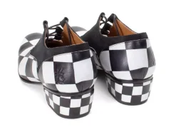 Fluevog Shoes Obero | Open Lace-Up Shoe Black/White Discount