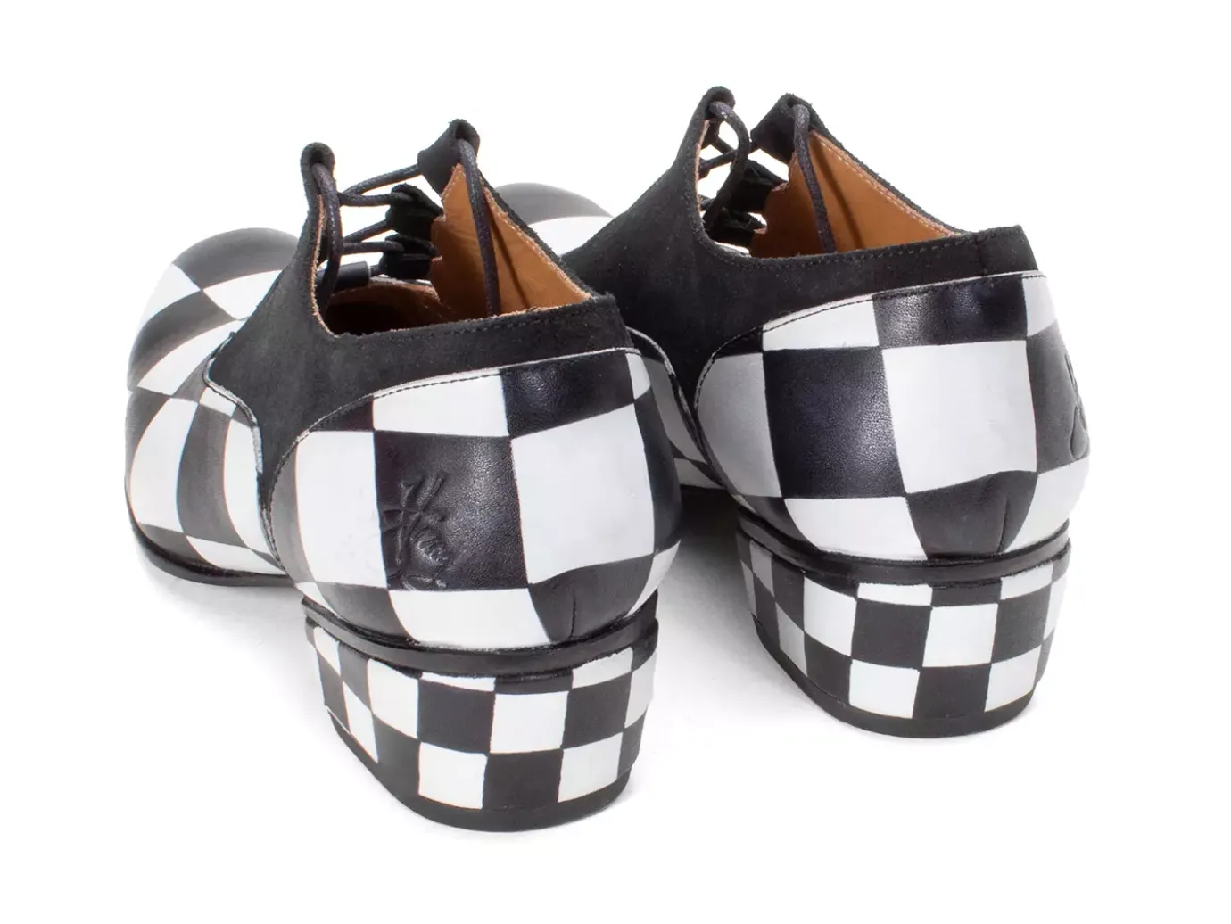 Fluevog Shoes Obero | Open Lace-Up Shoe Black/White Discount