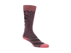 Fluevog Shoes Oberon Vog Socks | Knee-High Optical Illusion Sock Pink/Black Flash Sale