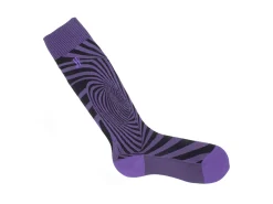 Fluevog Shoes Oberon Vog Socks | Knee-High Optical Illusion Sock Purple/Black Sale