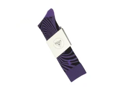 Fluevog Shoes Oberon Vog Socks | Knee-High Optical Illusion Sock Purple/Black Sale