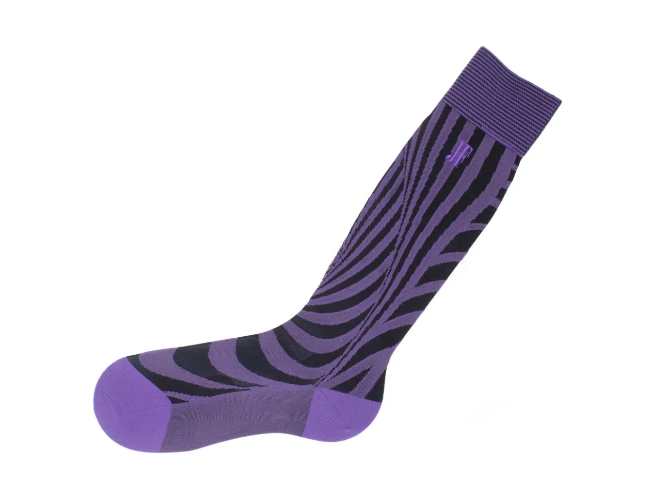 Fluevog Shoes Oberon Vog Socks | Knee-High Optical Illusion Sock Purple/Black Hot