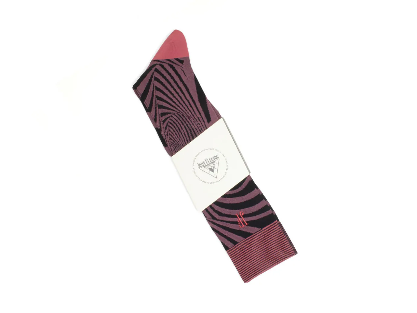 Fluevog Shoes Oberon Vog Socks | Knee-High Optical Illusion Sock Pink/Black Discount