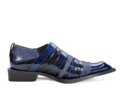Fluevog Shoes Ozzy | Slip-On Swordfish Buckle Shoe Blue Best Sale