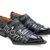 Fluevog Shoes Ozzy | Slip-On Swordfish Buckle Shoe Black Hot