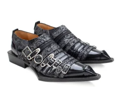 Fluevog Shoes Ozzy | Slip-On Swordfish Buckle Shoe Black Hot