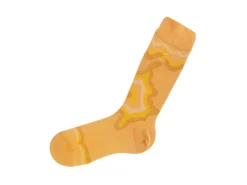 Fluevog Shoes Pan Vog Socks | Pattern Sock Orange Discount