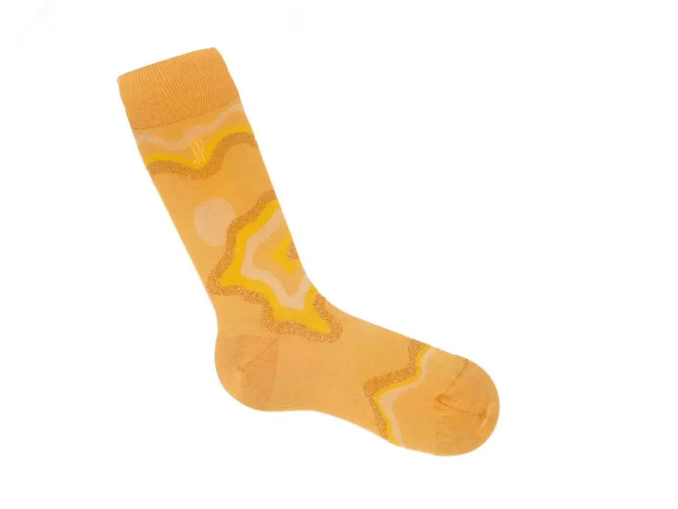 Fluevog Shoes Pan Vog Socks | Pattern Sock Orange Discount