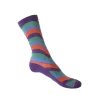 Fluevog Shoes Peggy-Sue Vog Socks | Wave Patterned Sock Purple/Green New