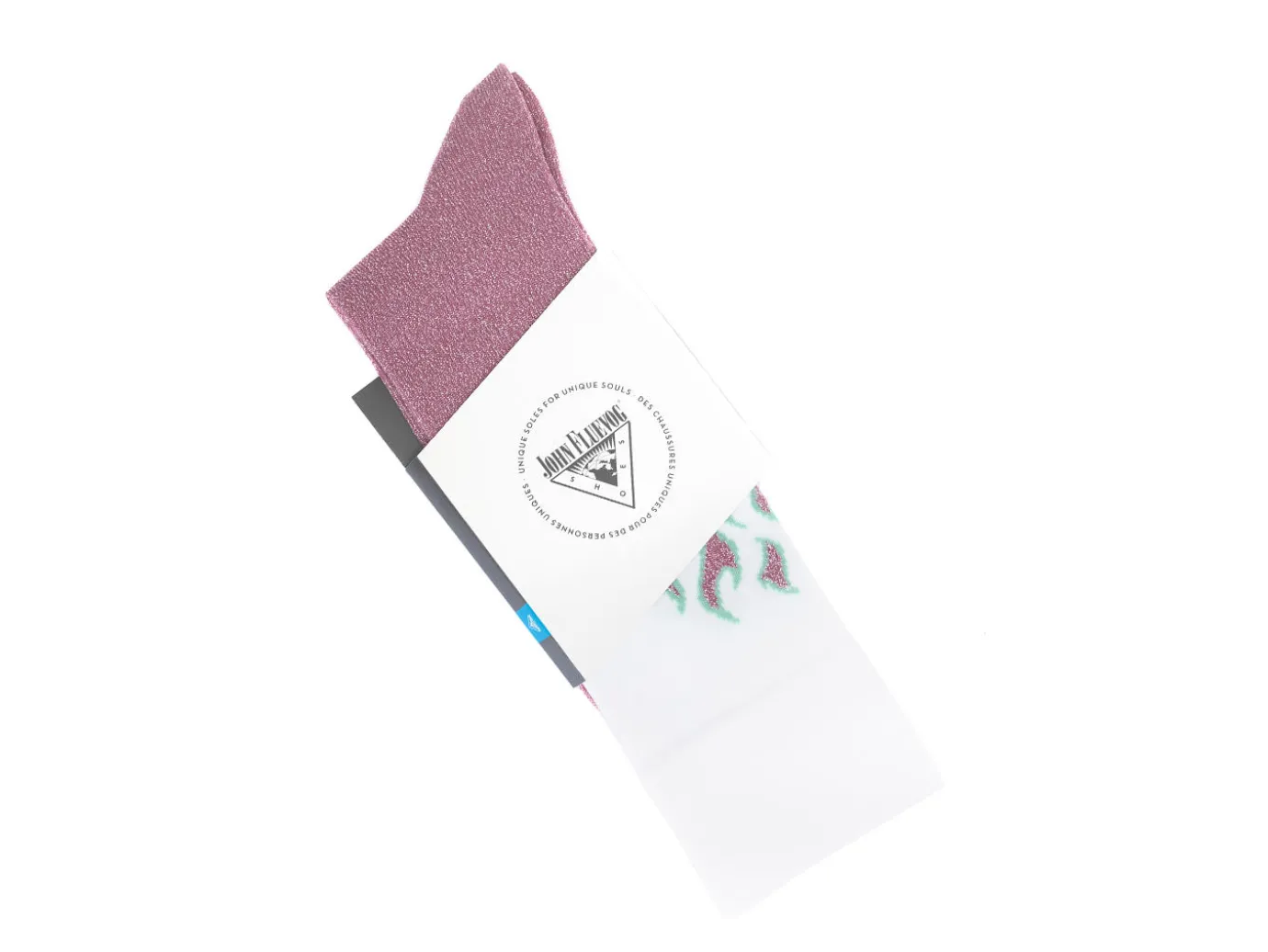 Fluevog Shoes Pico Vog Socks | Sparkly Flame Sock White/Pink Cheap