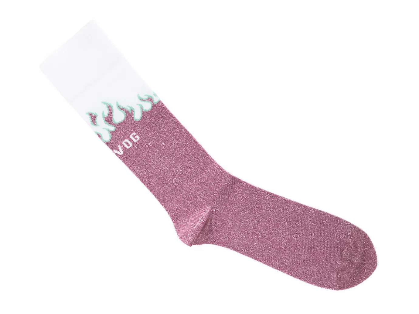 Fluevog Shoes Pico Vog Socks | Sparkly Flame Sock White/Pink Cheap