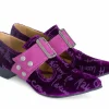 Fluevog Shoes Pilgrim | Buckled Victorian Loafer Purple Velvet Hot