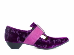 Fluevog Shoes Pilgrim | Buckled Victorian Loafer Purple Velvet Hot