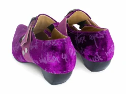 Fluevog Shoes Pilgrim | Buckled Victorian Loafer Purple Velvet Hot