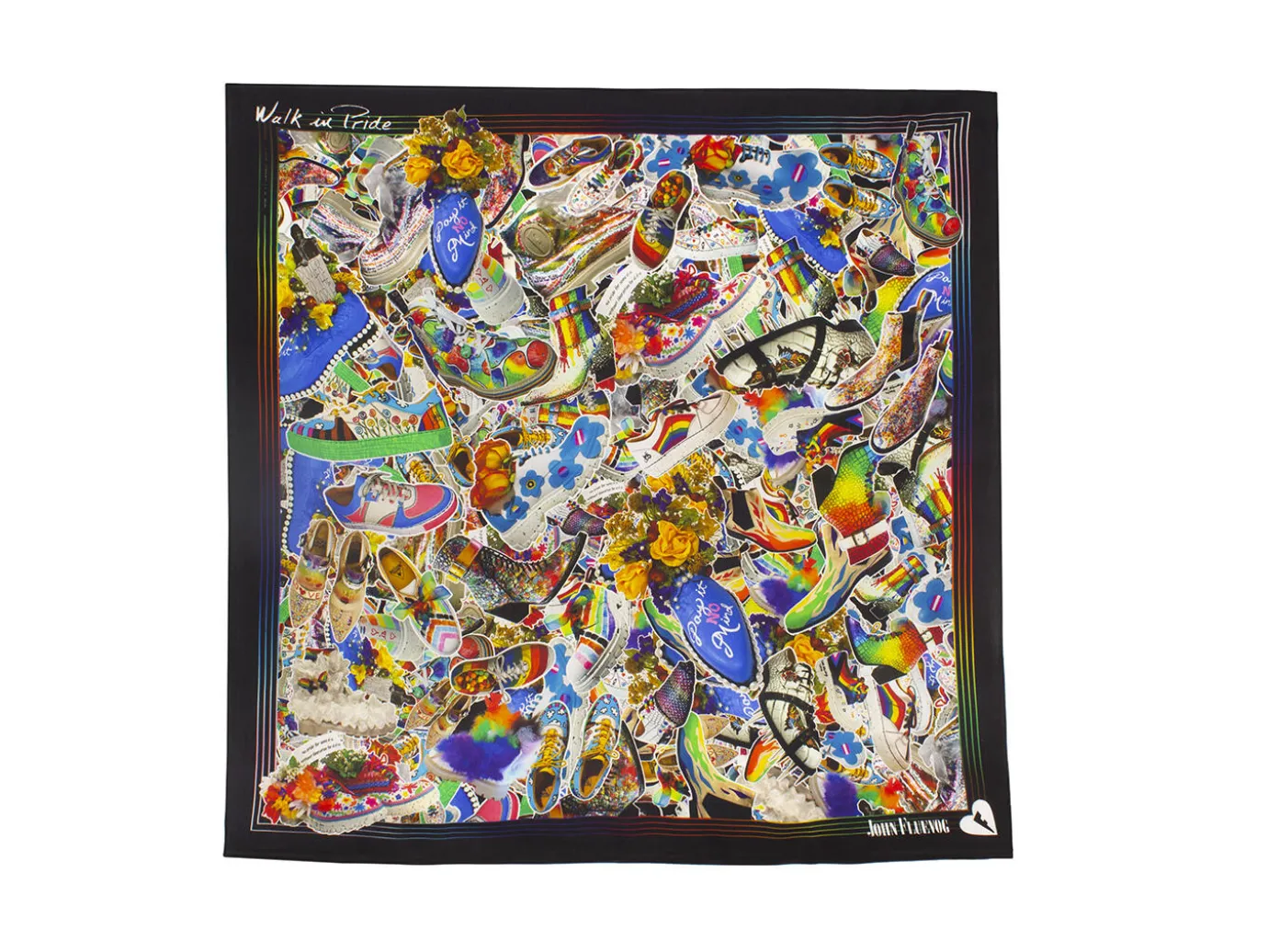 Fluevog Shoes Pride Scarf | Custom Silk Scarf Multi Cheap