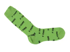 Fluevog Shoes Putzee Vog Socks | F-This F-That Sock Green/Black Hot