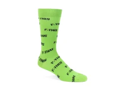 Fluevog Shoes Putzee Vog Socks | F-This F-That Sock Green/Black New
