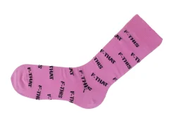 Fluevog Shoes Putzee Vog Socks | F-This F-That Sock Pink/Black Sale
