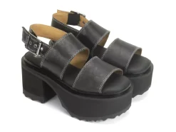 Fluevog Shoes Razzle | Platform Sandal Black Clearance