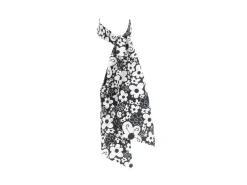Fluevog Shoes Rebel Petal Scarf | Floral Tie Scarf Black/White Cheap