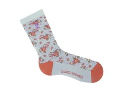 Fluevog Shoes Rey Vog Socks | Vintage Floral Sock Teal/Copper Store