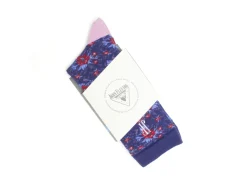 Fluevog Shoes Rey Vog Socks | Vintage Floral Sock Navy Flash Sale