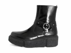 Fluevog Shoes Rheita | Platform Ankle Boot With Harness Black Hot