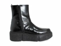 Fluevog Shoes Rheita | Platform Ankle Boot With Harness Black Hot
