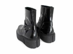 Fluevog Shoes Rheita | Platform Ankle Boot With Harness Black Hot