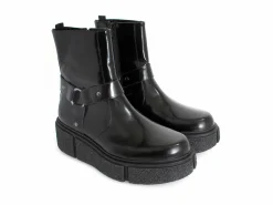 Fluevog Shoes Rheita | Platform Ankle Boot With Harness Black Shop