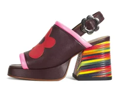 Fluevog Shoes Riverdale | Slingback Platform Heel Burgundy/Pink Outlet