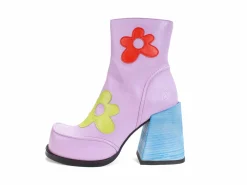 Fluevog Shoes Rory | Flower Zip-Up Boot Purple/Multi Floral Store