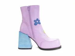 Fluevog Shoes Rory | Flower Zip-Up Boot Purple/Multi Floral Store