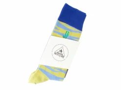 Fluevog Shoes Sargent Vog Socks | Zebra Pattern Sock Blue/Green Hot