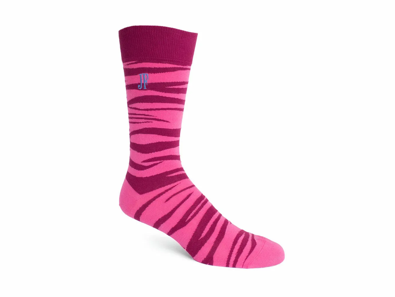 Fluevog Shoes Sargent Vog Socks | Zebra Pattern Sock Burgundy/Fuschia Flash Sale