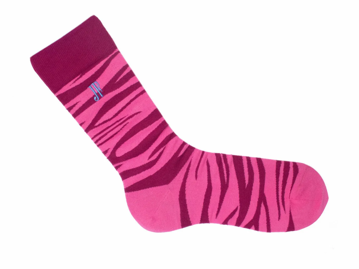 Fluevog Shoes Sargent Vog Socks | Zebra Pattern Sock Burgundy/Fuschia Flash Sale
