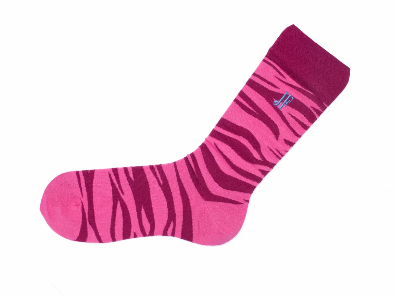 Fluevog Shoes Sargent Vog Socks | Zebra Pattern Sock Burgundy/Fuschia Flash Sale