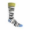 Fluevog Shoes Sargent Vog Socks | Zebra Pattern Sock Cream/Black Best Sale