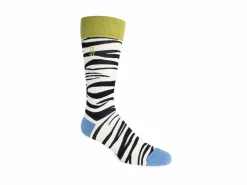Fluevog Shoes Sargent Vog Socks | Zebra Pattern Sock Cream/Black Best Sale