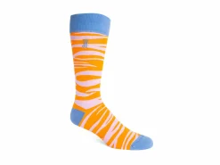 Fluevog Shoes Sargent Vog Socks | Zebra Pattern Sock Orange/Lavender Cheap