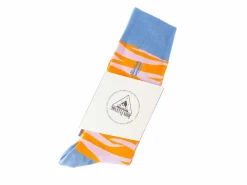 Fluevog Shoes Sargent Vog Socks | Zebra Pattern Sock Orange/Lavender Cheap